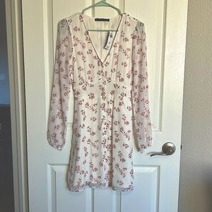 Abercrombie white and maroon dress